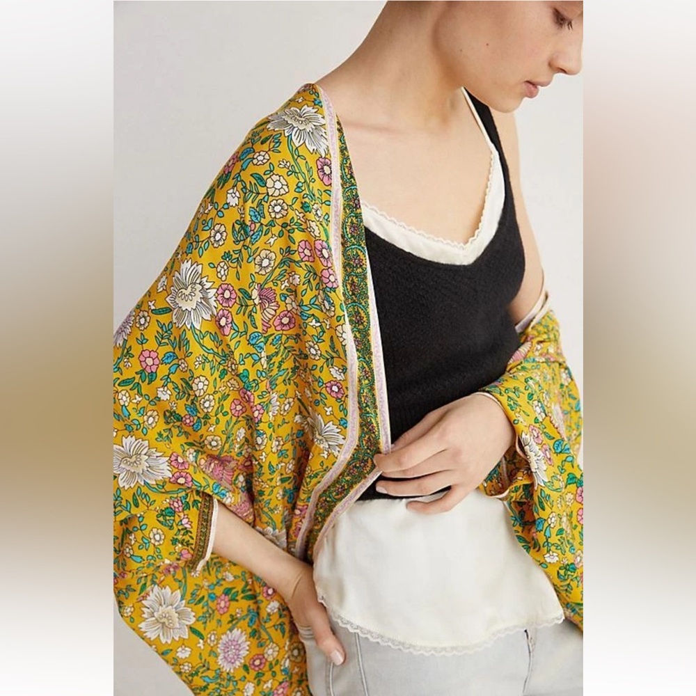 Anthropologie Floral Cocoon Kimono